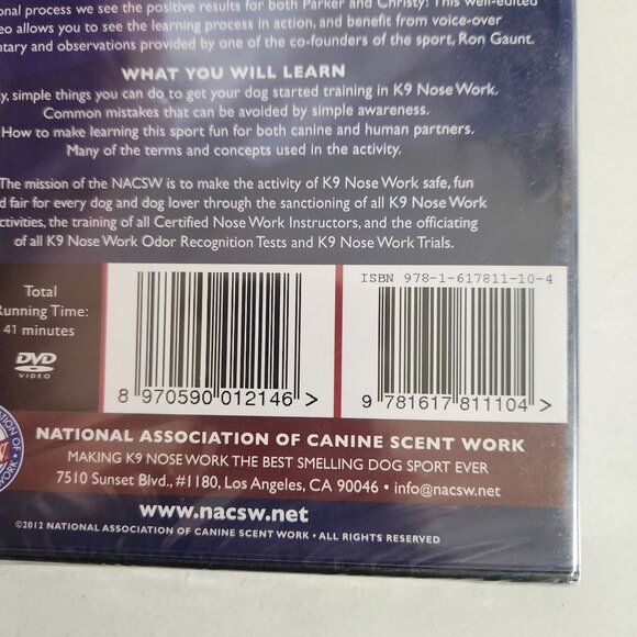 NACSW The Parker Videos How One Dog Got Started In K9 Nose Work Training DVD - Picture 5 of 7